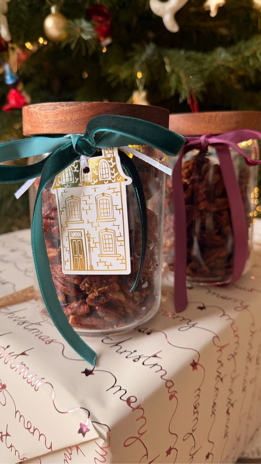 Ribbons & jars for homemade gifts! Recipe for the Candied rosemary pecans and viral Christmas bark (gluten free) are on my Instagram @tenleymolzahn 

#LTKHoliday #LTKGiftGuide #LTKfoodie