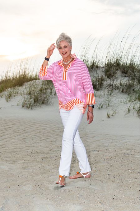The perfect lightweight tunic from the Atlantic Pacific collection available at Tuckernuck. It looks fantastic with white pants.

#LTKshoecrush #LTKFind #LTKSeasonal