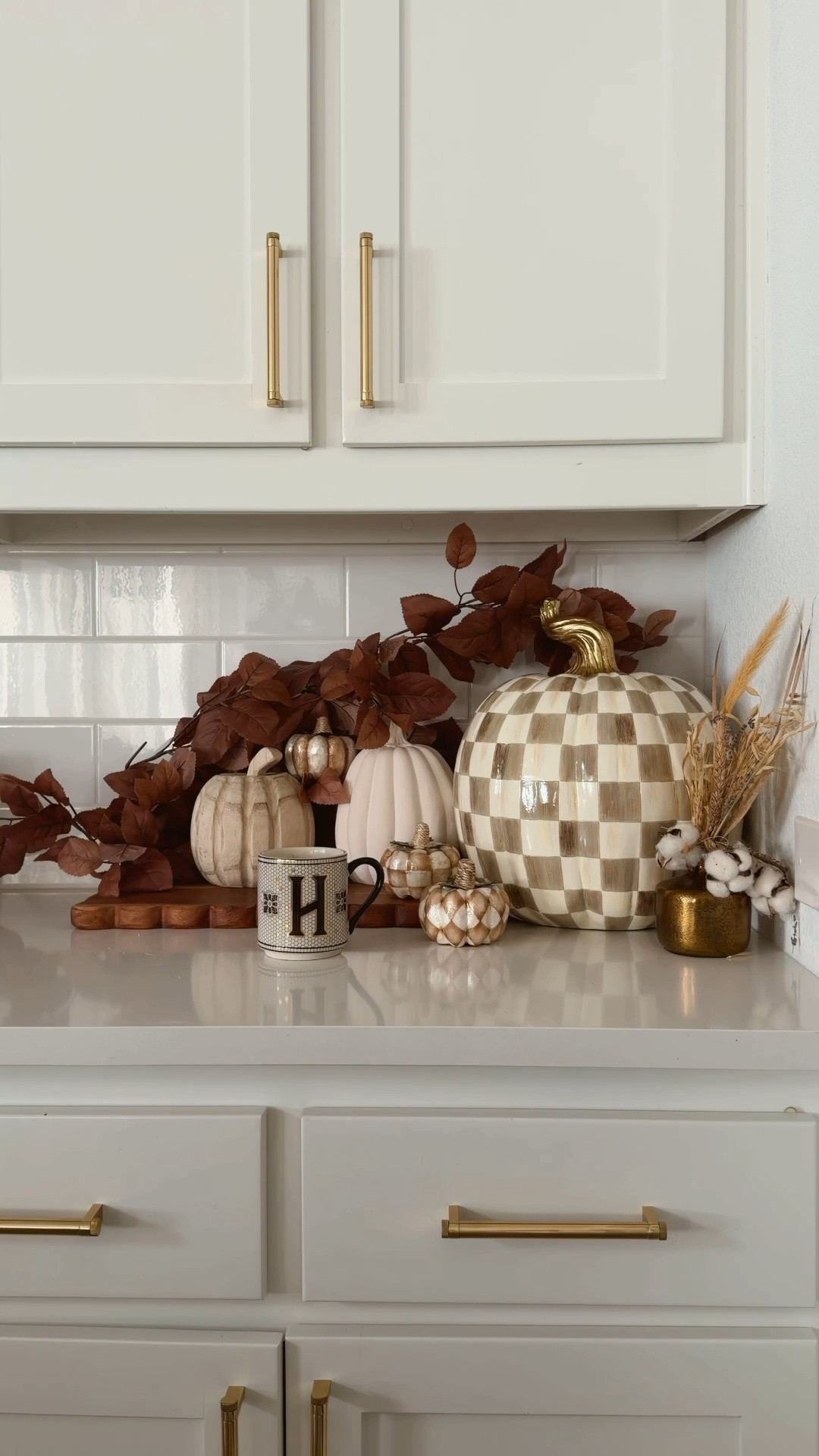 Fall decor in our kitchen with MacKenzie-Childs pumpkins

#LTKHome #LTKSeasonal