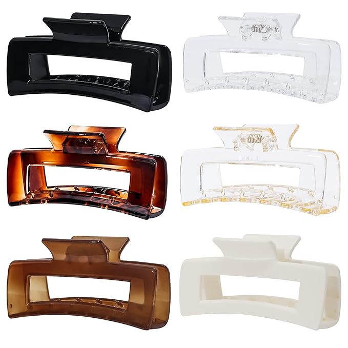 6 Pack Hair Claw Clips, 4.1 Inch Big Hair Clips, Hair Claw Clips for Women, Large Non-slip Claw C... | Amazon (US)