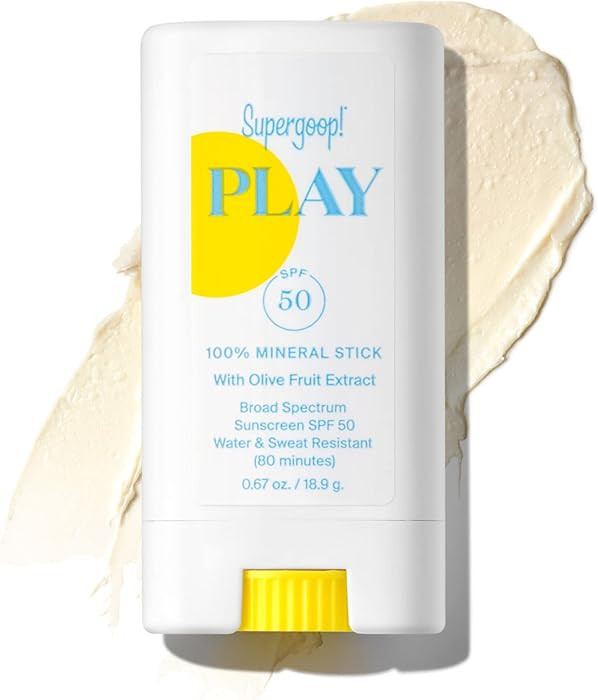 Supergoop! PLAY Mineral Stick SPF 50, 0.67 oz - On-the-Go Broad Spectrum Face Sunscreen - Water R... | Amazon (US)