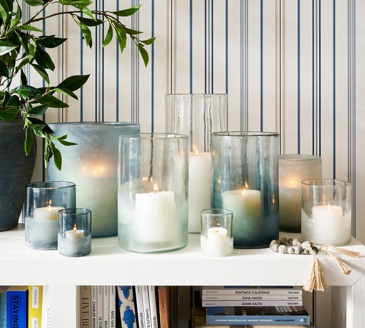 Montauk Handcrafted Frosted Glass Candleholders | Pottery Barn (US)