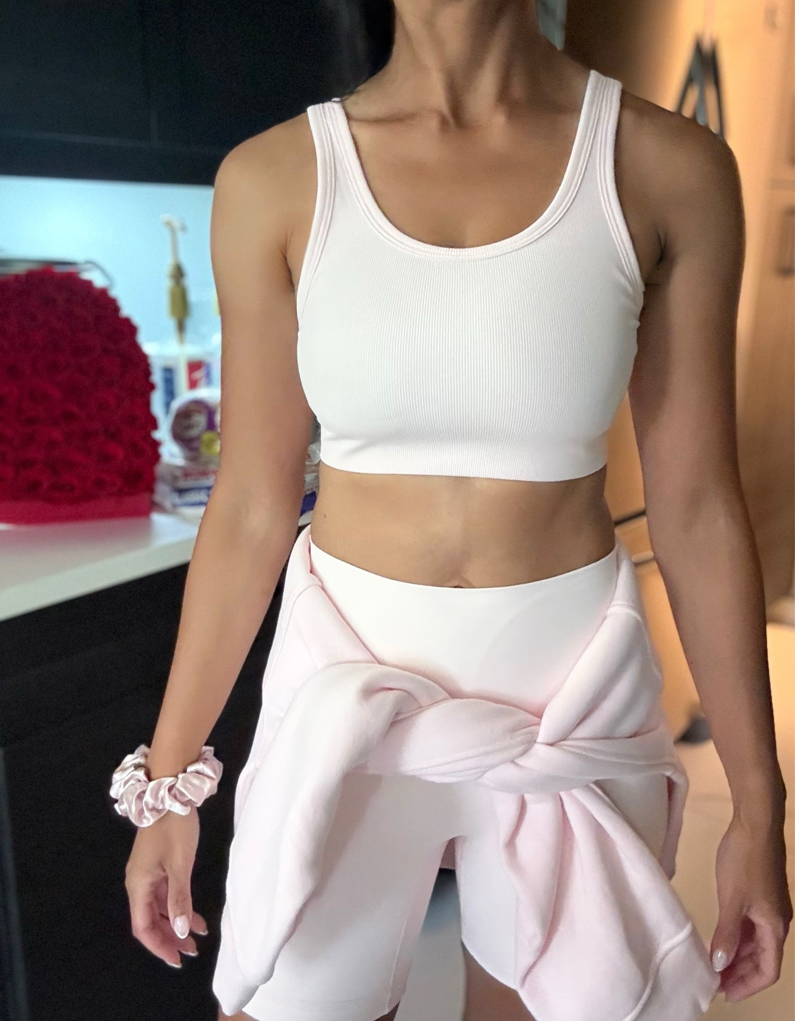 a @lululemon pink pearl moment. 🤍 🩰

nulu ribbed bra, align no line shirt, steady state crewneck pullover, Pilates, yoga, lounge, athleisure, slip scrunchie, grip socks.

#LTKPetite #LTKootd #LTKActive