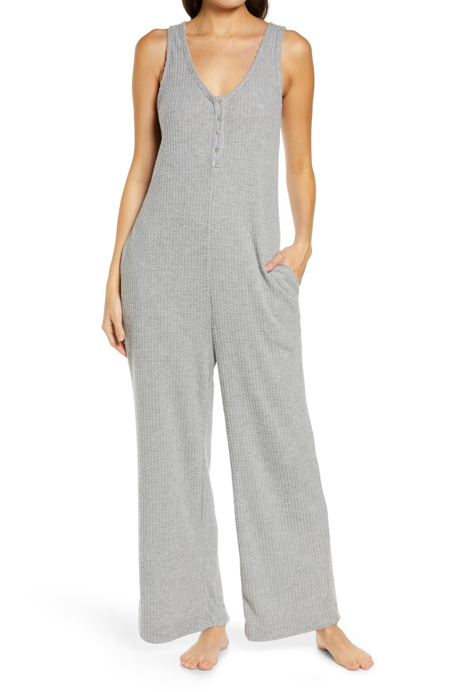 Waffle Knit Wide Leg Jumpsuit | Nordstrom