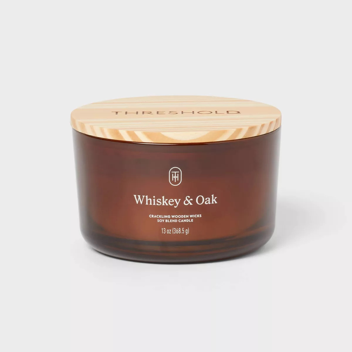 3-Wick Glass Wooden Wick Jar Candle - Threshold™ | Target