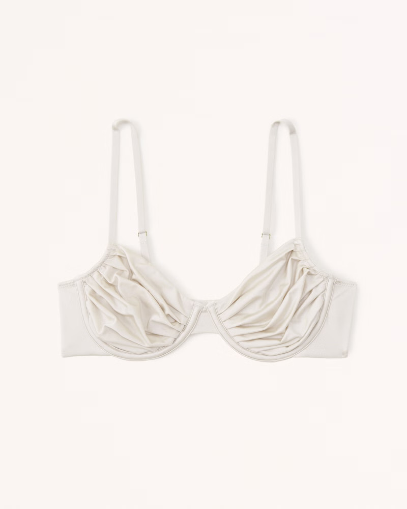Women's Ruched Satin Balconette Underwire Bralette | Women's Clearance | Abercrombie.com | Abercrombie & Fitch (US)