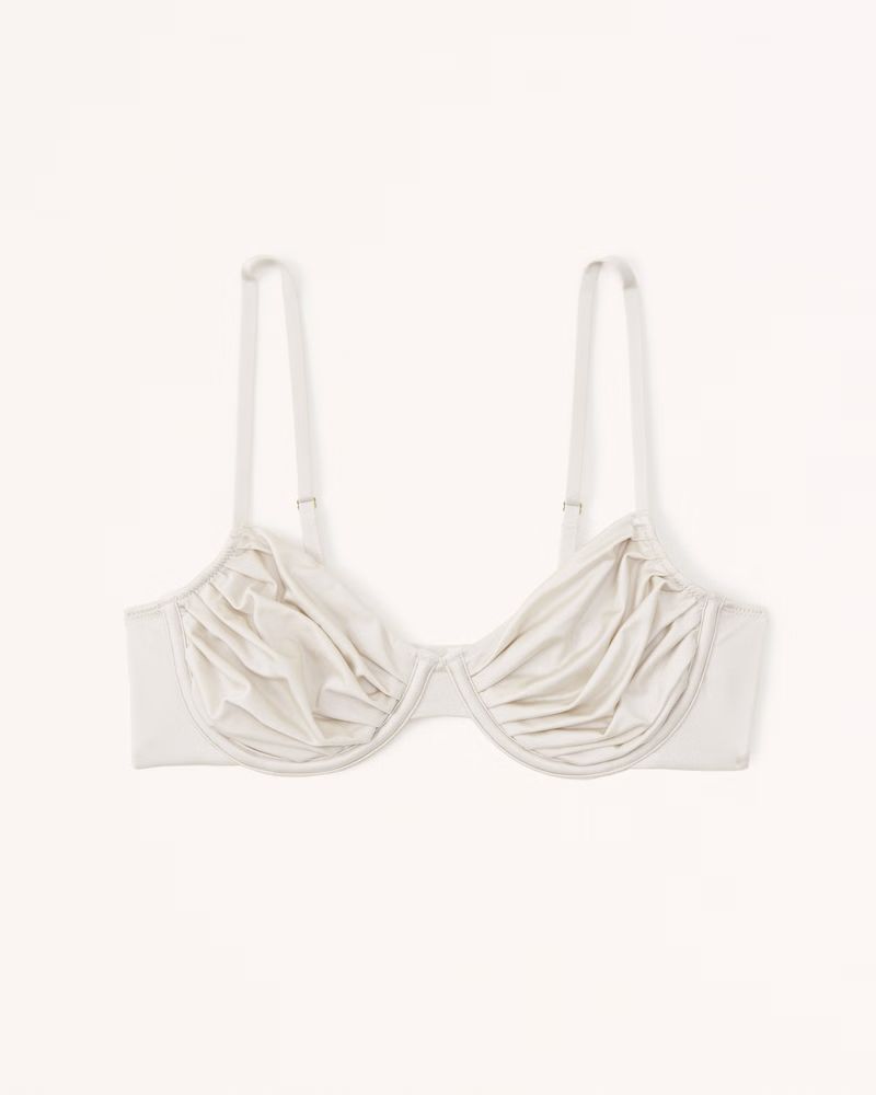 Women's Ruched Satin Balconette Underwire Bralette | Women's Clearance | Abercrombie.com | Abercrombie & Fitch (US)