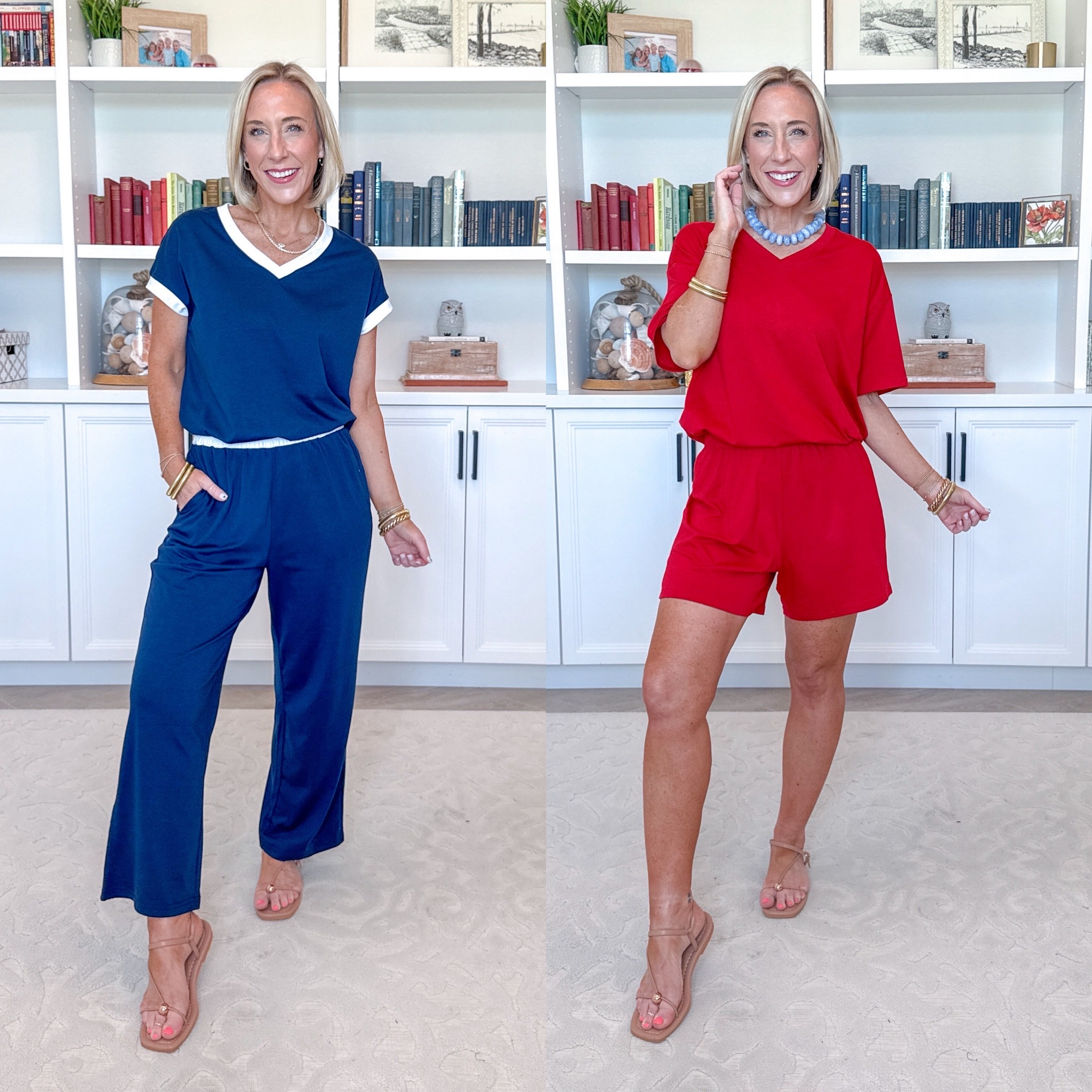 Two Piece Sets. V-Neck Color Block & Wide Leg Pants Two Piece Set - size Small. 12 colors. V-Neck & Shorts Two Piece Set - size Small. 16 colors.

#LTKSeasonal #LTKOver40