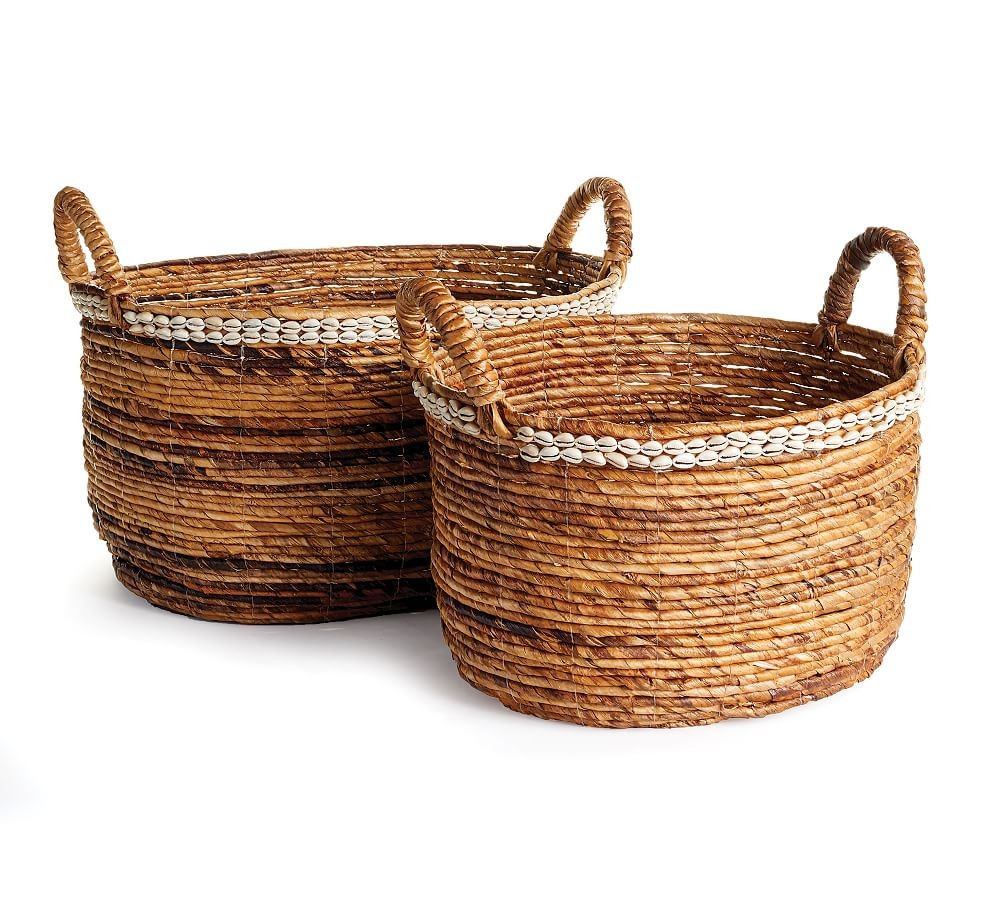 Milo Woven Basket Set of 2, Round | Pottery Barn (US)