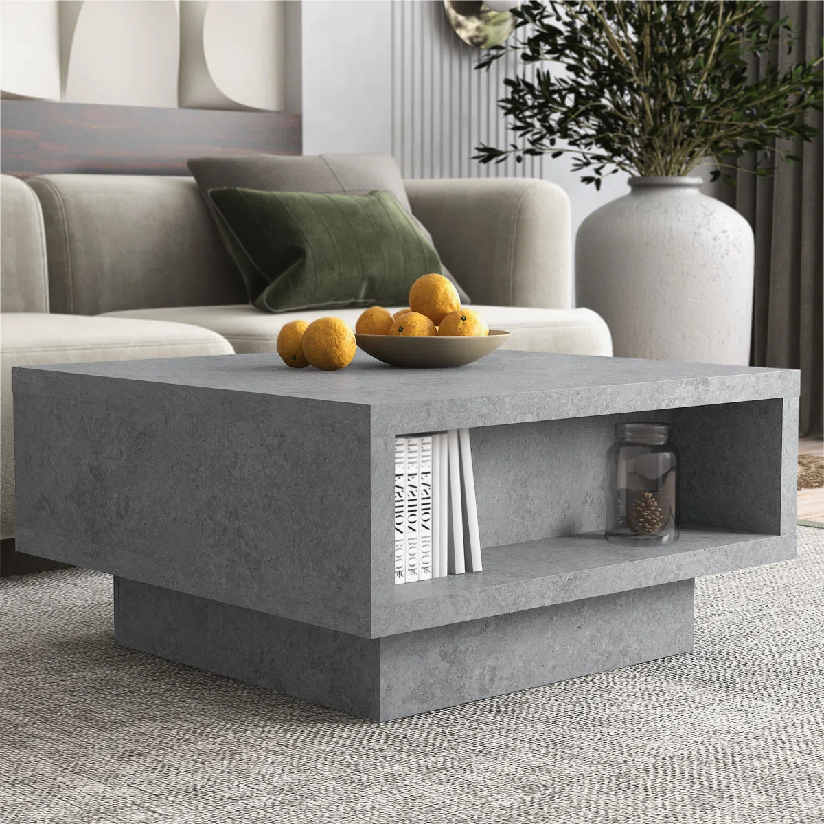 Caomhan Pedestal Coffee Table with Storage | Wayfair North America