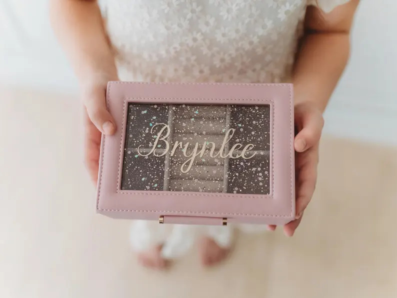 Custom Jewelry Box for Girls, Personalized Girl Gift, Leather Girls Jewelry Box, Jewelry Organize... | Etsy (US)