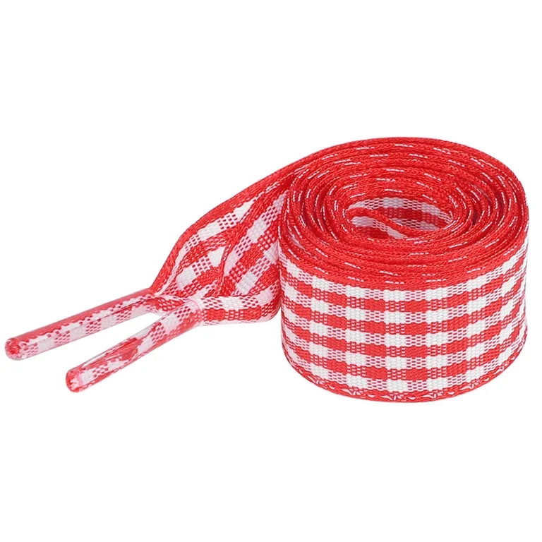 Gingham Shoe Laces \u2013 2 Pairs Flat Plaid Two-Tone Fabric Laces, 0.6" Wide Stylish Sneaker Acc... | Walmart (US)