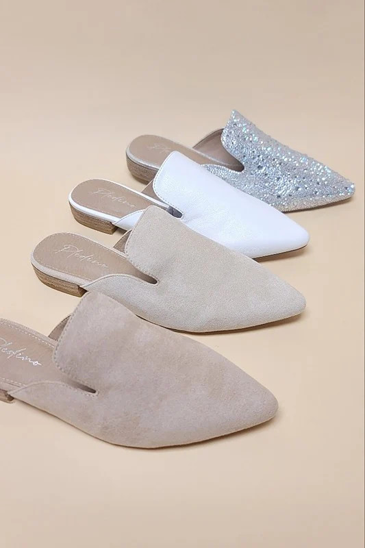 Let’s See Style | Pointed Toe Slip-on Mule Flats TAUPE SUEDE / 7.5 | Casual Chic Boutique