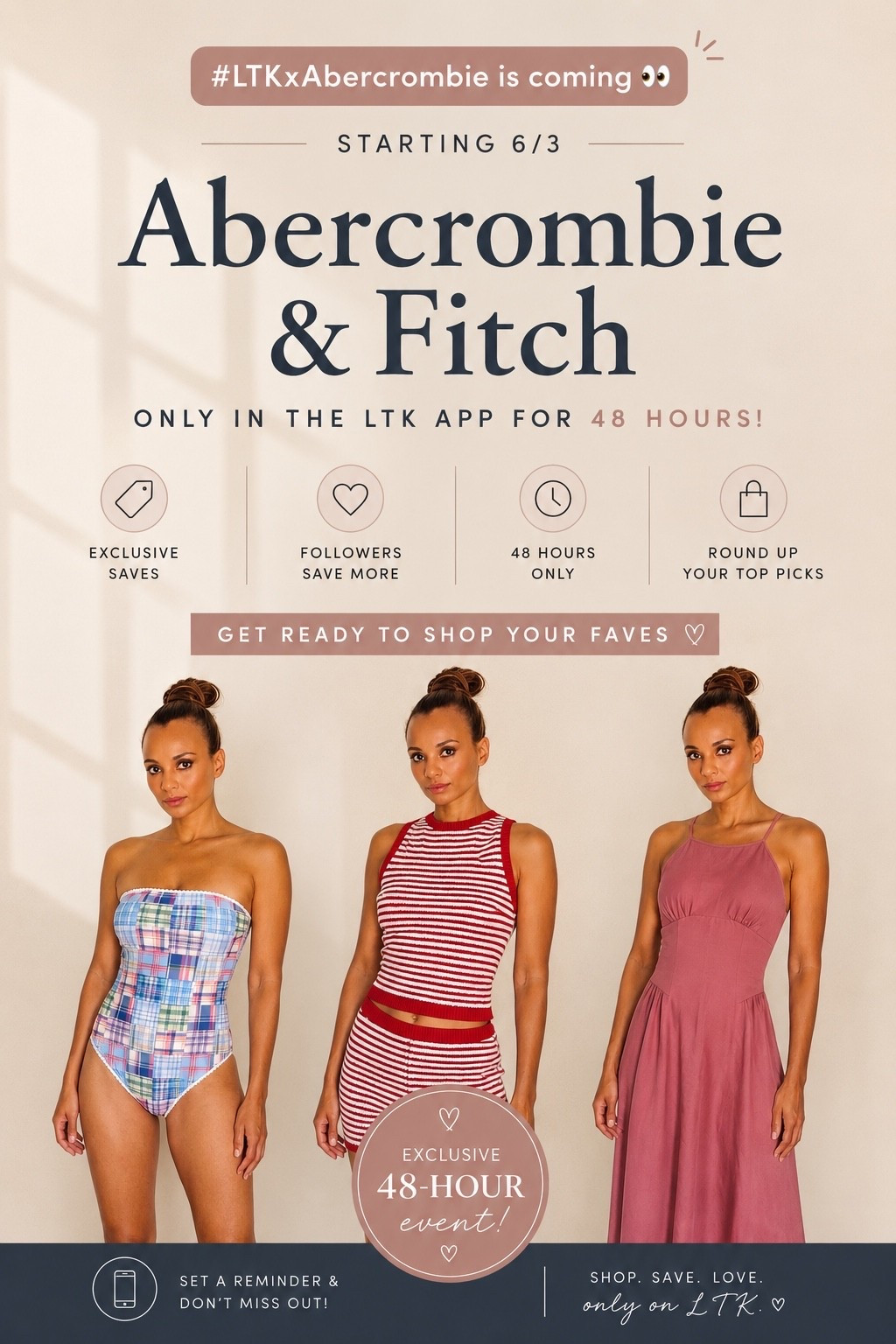 ✨ BIG NEWS! Abercrombie is coming to LTK! 🤍
Classic, casual fashion from Abercrombie & Fitch.
Starting June 3, shop exclusive Abercrombie & Fitch savings available only in the LTK app for 48 hours. I’m rounding up my favorite summer dresses, matching sets, swimwear, and vacation-ready styles so you don’t miss the best deals.

From effortless everyday looks to vacation outfits you’ll wear all season long, these are the pieces worth adding to your cart. 🛍️

Save this post, follow for updates, and get ready to shop your favorites!#AbercrombieStyle #LTKSale #LTKFashion #SummerStyle #VacationOutfits #AbercrombieAndFitch #SummerWardrobe #FashionOver40 #StyleInspo #LTKCreator #ShopLTK #MidsizeStyle #EverydayStyle #SummerLooks

#LTKxAbercrombie #LTKxAbercrombie #LTKSaleAlert