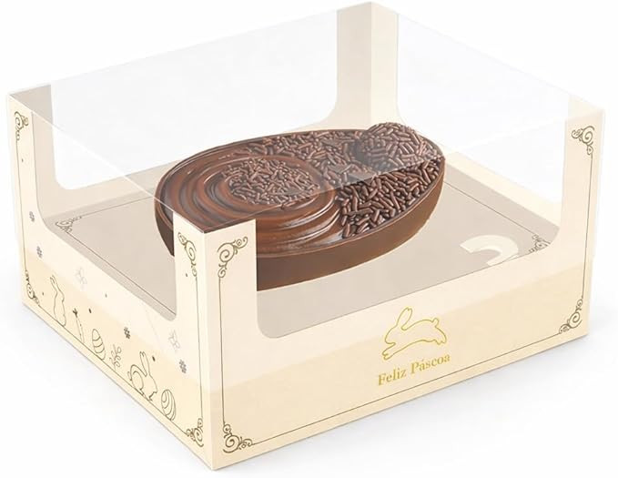 Caixa para Ovo de Páscoa de Colher 250/350g com Visor Transparente, Feliz Páscoa, Decoração D... | Amazon (BR)
