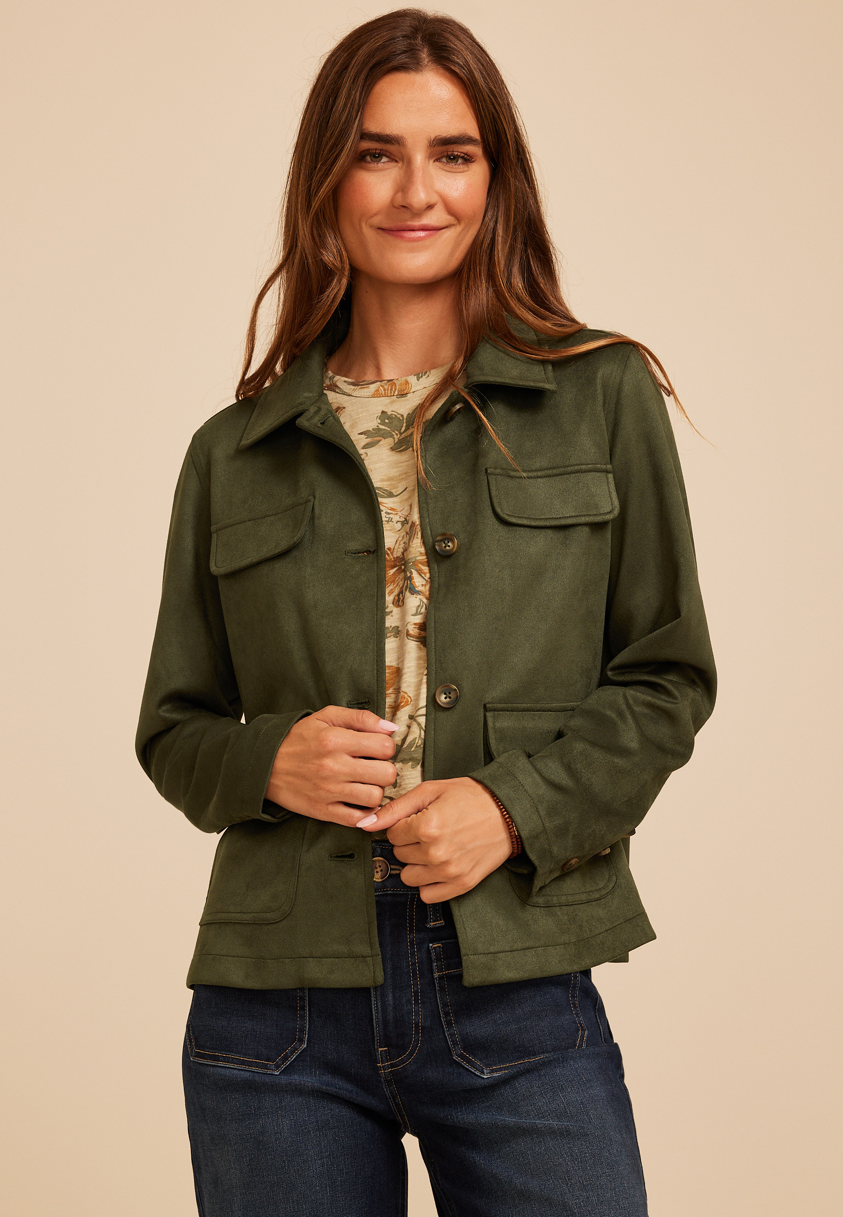 Faux Suede Pocket Jacket | maurices | Maurices
