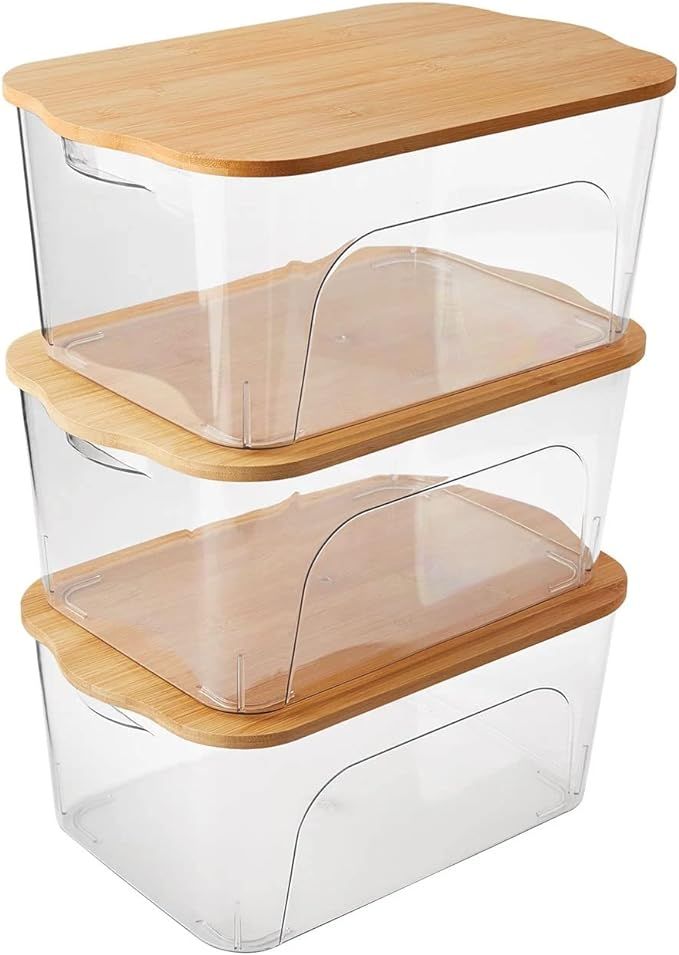 Member's Mark Multipurpose Storage Bins with Bamboo Lids (3 Count) | Amazon (US)