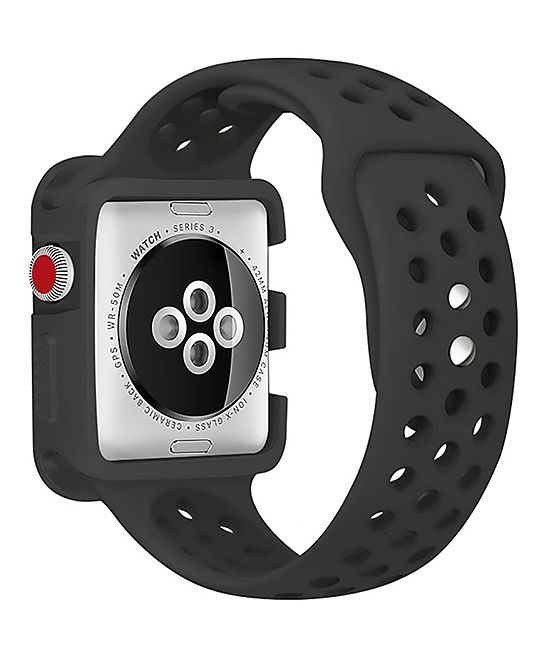 Waloo Replacement Bands Black/Black - Black Sports Apple Watch Strap & Case | Zulily