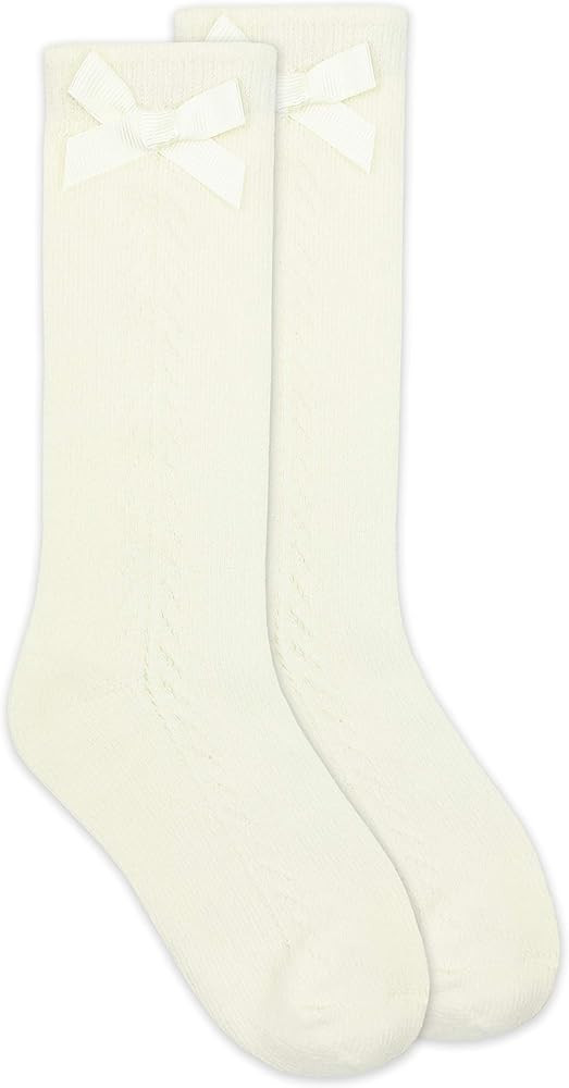 Jefferies Socks Girls' Pointelle Bow Knee High Socks 1 Pack | Amazon (US)