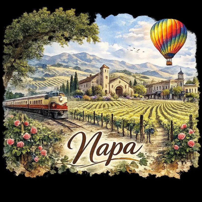 Napa Valley Watercolor PNG | Napa California Digital Download | Wine Country Clipart | Transparen... | Etsy (Global)