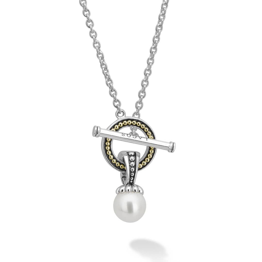 Luna Pearl Toggle Pendant Necklace | LAGOS