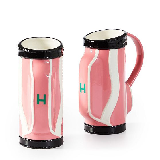 Ceramic Golf Bag Mug, 22oz, Pink, Set of 2 | Mark and Graham