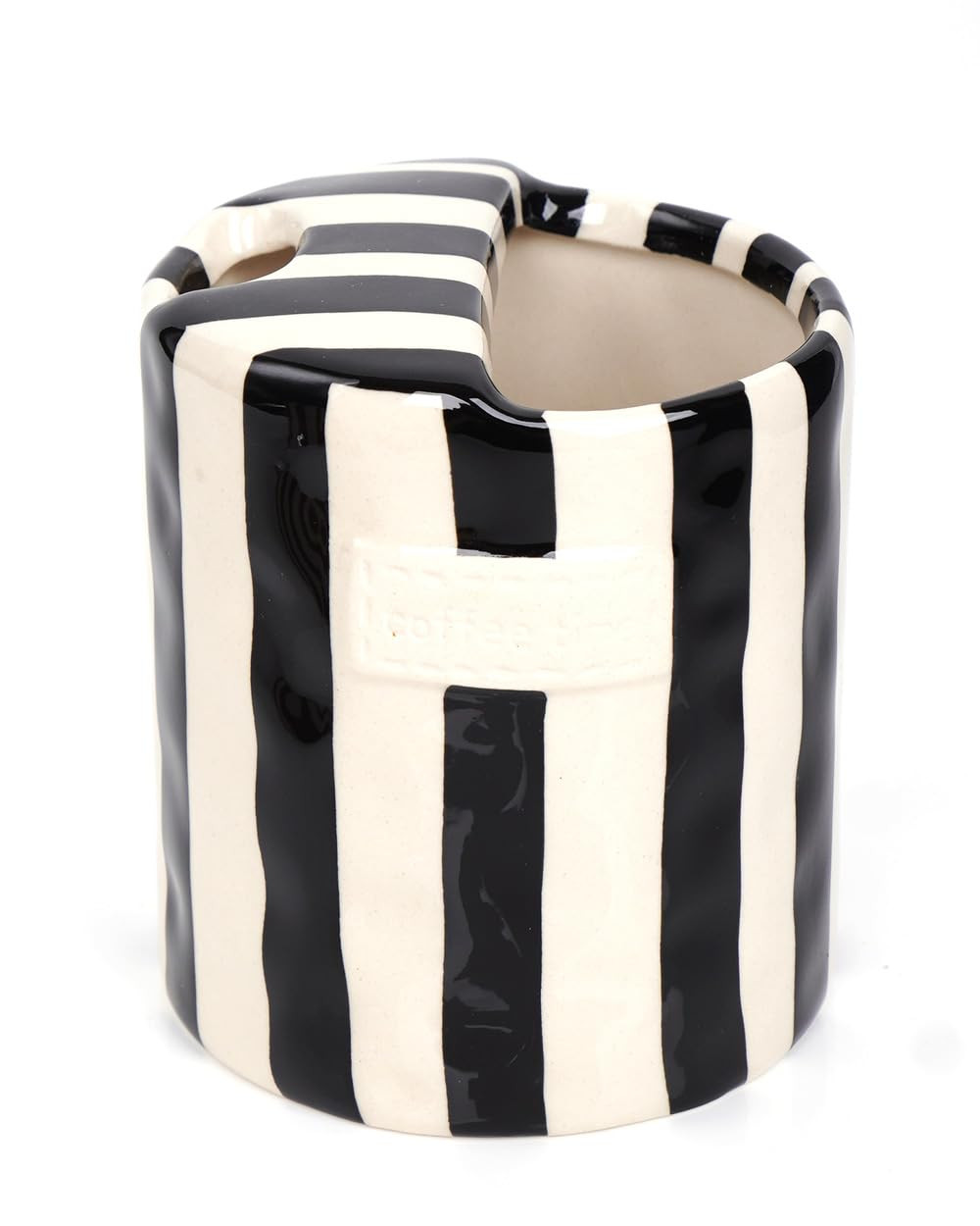 Coffee Mug Espresso Cup 10oz Ceramic Coffee Mugs Porcelain Coffee Cup Hand-Painted Striped Art Mu... | Amazon (US)