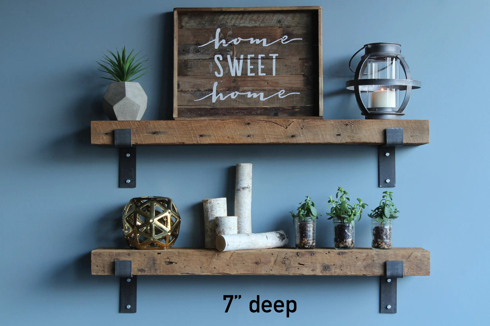 Reclaimed Wood Shelves  Industrial Rustic Barn Wood with | Etsy | Etsy (US)