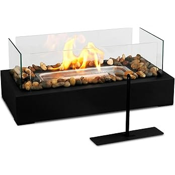 Tabletop Fire Pit - Safer Stainless Steel Small Table Fireplace with Cobblestone for Dinner Parti... | Amazon (US)