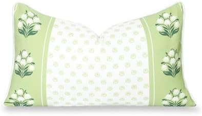 Hofdeco Premium Grandmillennial Coastal Hampton Patio Indoor Outdoor Lumbar Pillow Cover Only, 12... | Amazon (US)