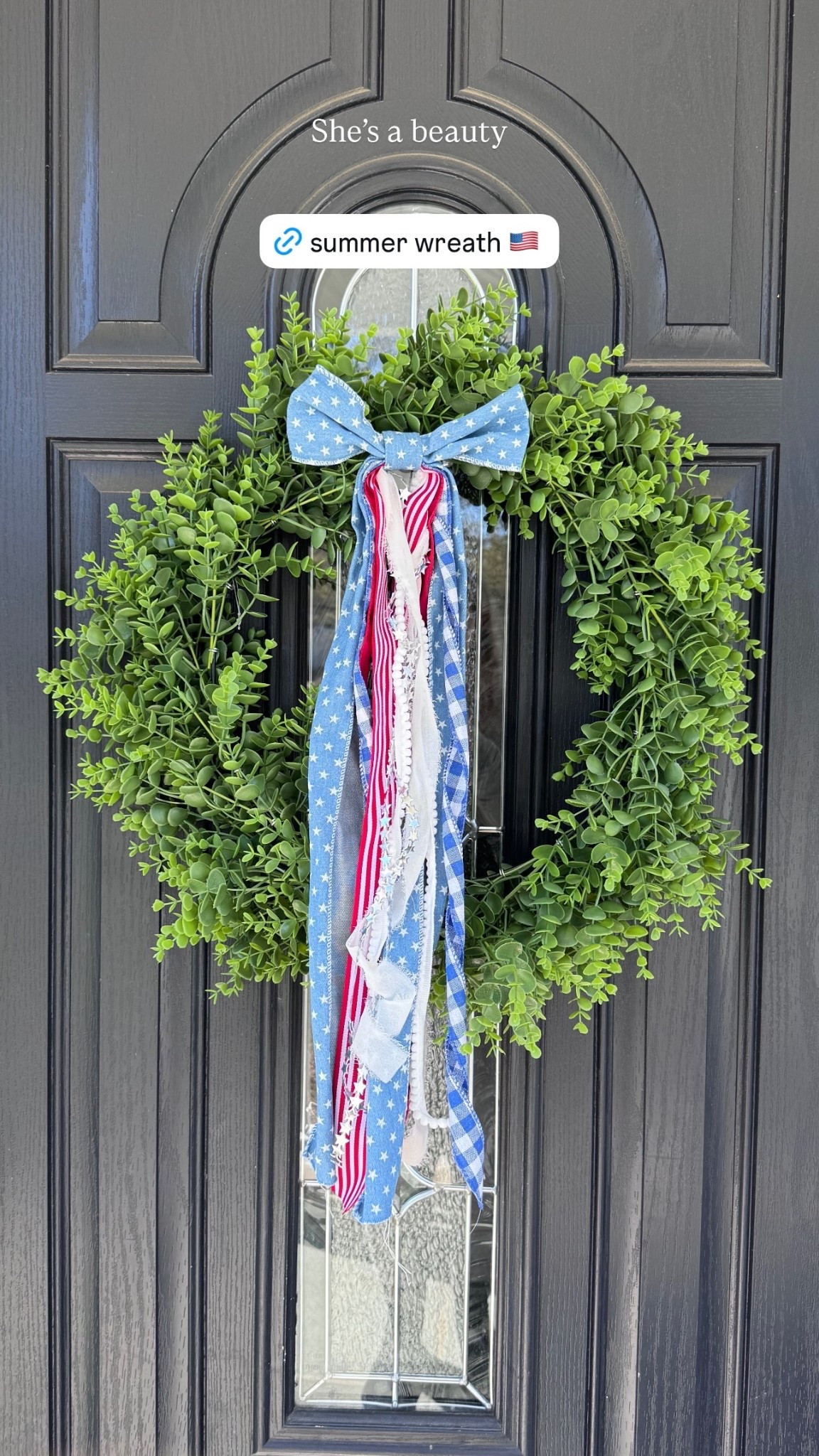 She’s a beauty #walmartfinds #wreaths #summerdecor #outdoors #porch #porchdecor #usa #summerstyle #homesweethome #homedecor