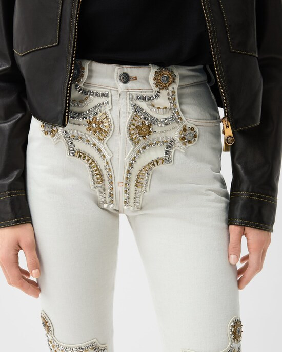 Embroidered Straight Jeans | Versace (US)
