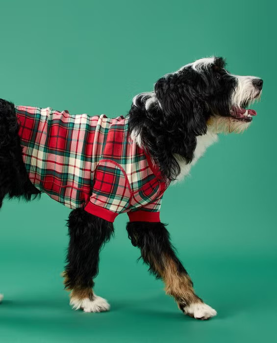 Red Holiday Plaid Dog Pajamas in 100% Cotton - Size Pet S by Hanna Andersson | Hanna Andersson