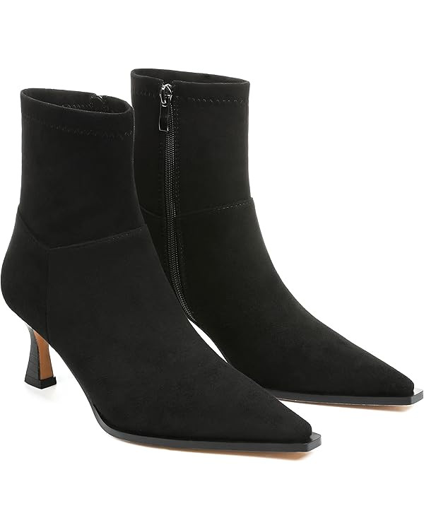 Goiphrri Women's Ankle Boots - Stiletto High Heel, Pointed Toe, Short, Side Zipper, Dress Boots -... | Amazon (US)