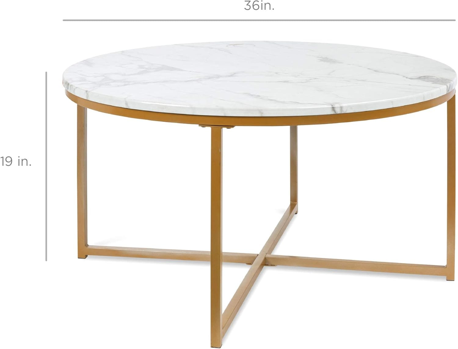 Amazon.com: Best Choice Products Round Coffee Table 36in Faux Marble Coffee Table, Large Circular... | Amazon (US)