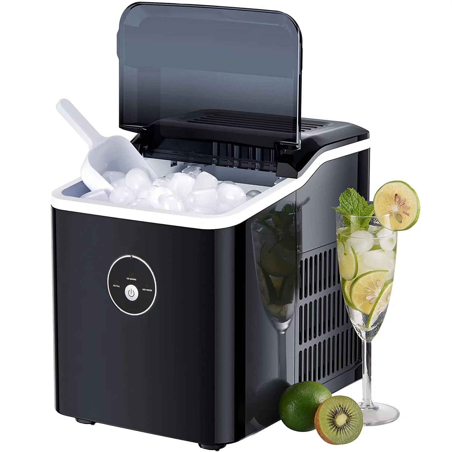 Ice Maker Countertop, 28 lbs Ice in 24 Hrs, 9 Bullet Ice in 5 Minutes, Black, Northclan | Walmart (US)