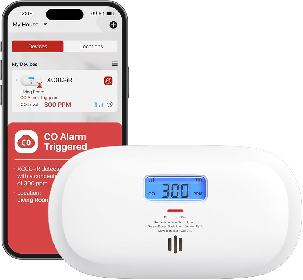 X-Sense Smart Carbon Monoxide Detector XC0C-iR, Silence via App, CO Alarm with LCD Digital Displa... | Amazon (US)