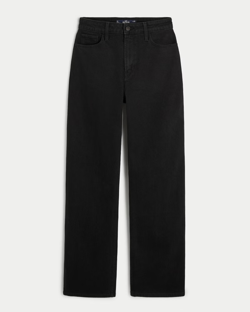 Women's Ultra High-Rise Black Dad Jeans | Women's Bottoms | HollisterCo.com | Hollister (US)