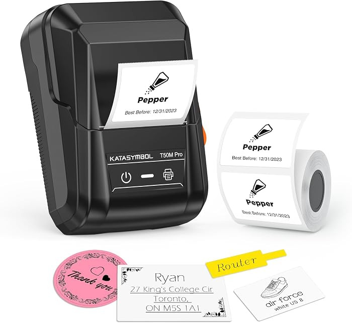 SUPVAN T50M Pro Bluetooth Label Maker Machine with Tape, Black     Wide Waterproof Label, High Im... | Amazon (US)