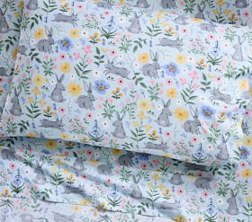 Rifle Paper Co. Bunny Floral Organic Sheet Set | Pottery Barn Kids