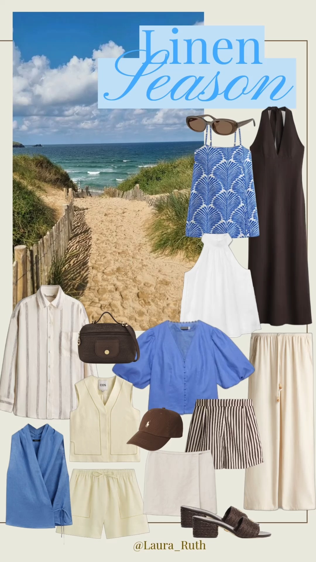 The ultimate summer linen capsule wardrobe for staying cool during the heatwave ☀️ Featuring linen pants, striped shorts, breezy button-downs, lightweight tops, an easy black dress, neutral accessories, and versatile pieces you can wear on repeat all season long. Perfect for coastal vacations, city breaks, beach walks, and everyday chic summer style. 🤍🌊 summer outfits, summer dresses, date night outfits, travel outfits, vacation outfits beach 

 #LTKuk #LTKsummer #LTKtravel