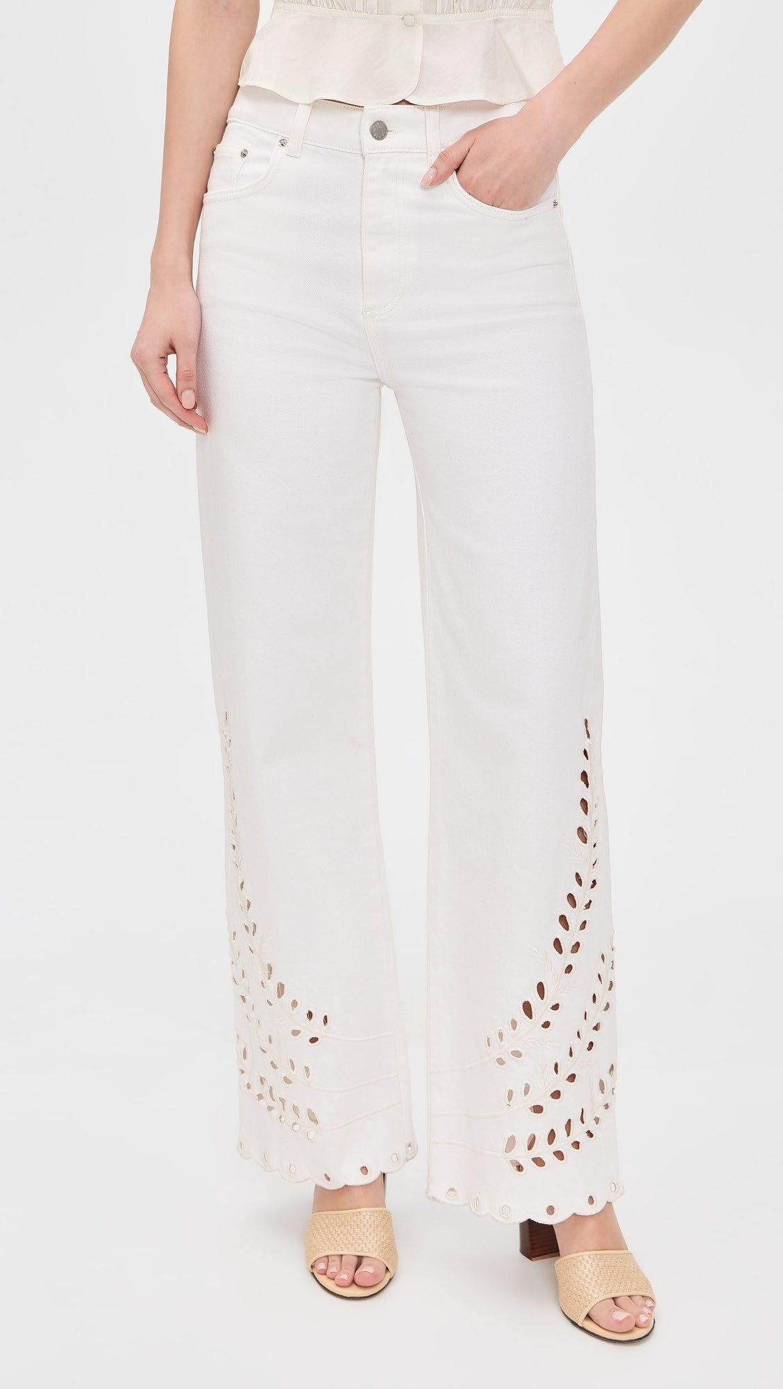 LE JEAN Eyelet Column Jeans | Shopbop | Shopbop
