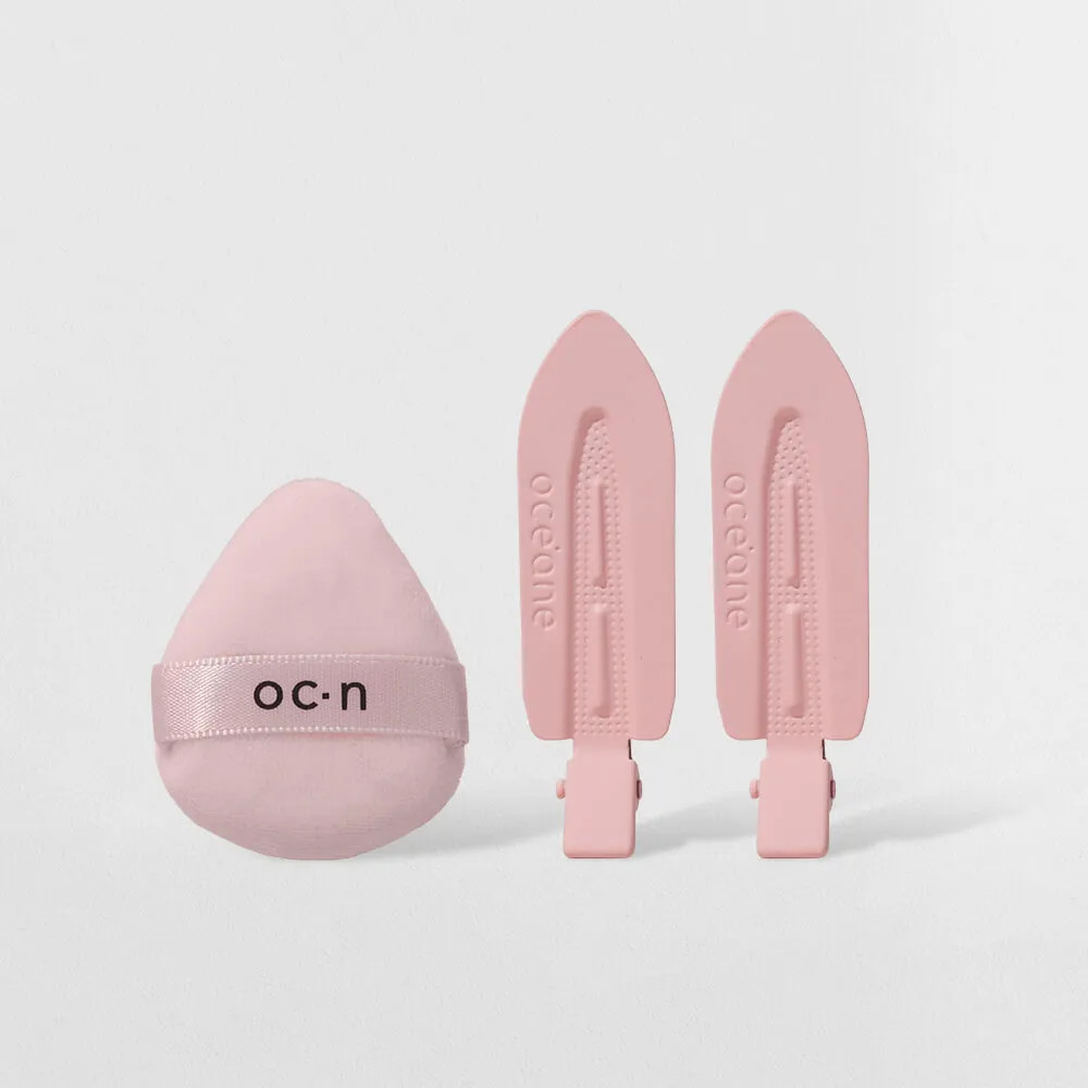 Kit Acessórios Para Make – Presilha de Cabelo Rosa + Mini Esponja Océane Edition (2 Produtos) | Oceane (BR)