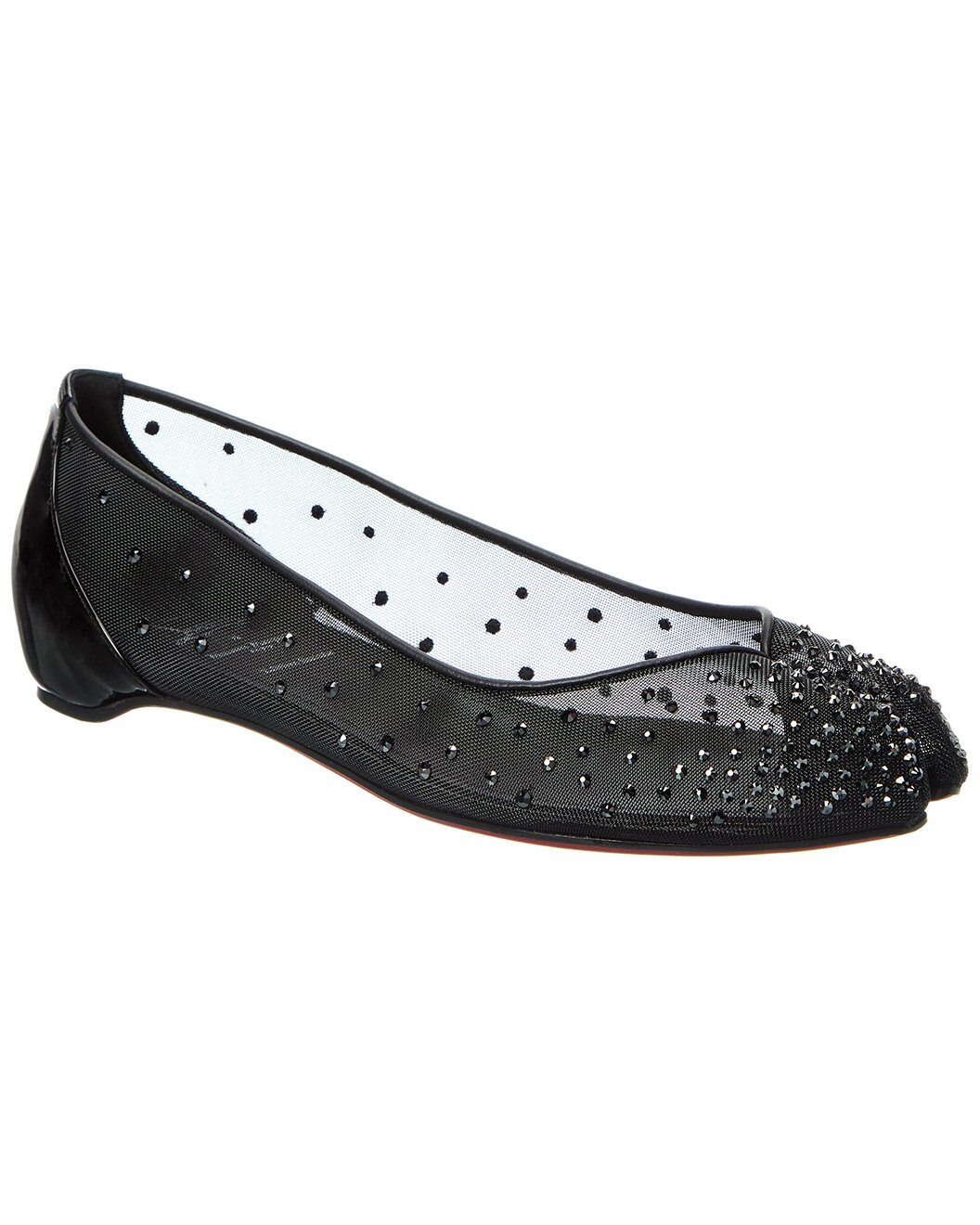 x Maison Margiela Marlougiela Strass Mesh & Patent Flat | Gilt & Gilt City