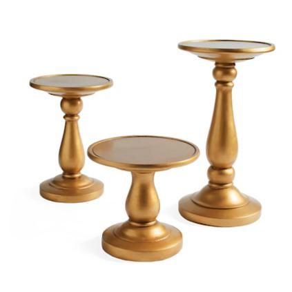 Gold Pedestal Stands, Set of Three | Grandin Road