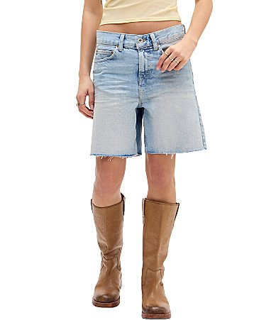 BDG Urban Outfitters Harden Mid Rise 7 Inseam Raw Hem Denim Shorts - S | Dillard's