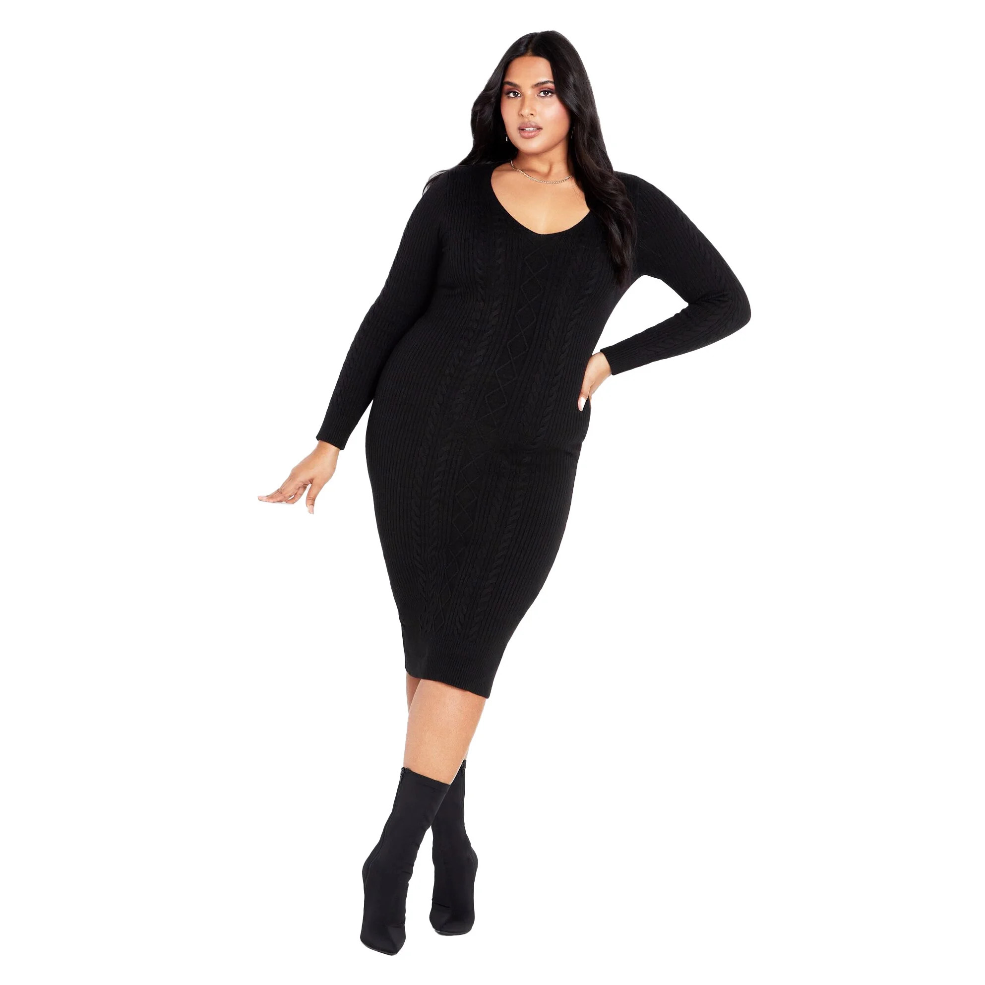 Avenue Women's Plus Size Riley Sweater Dress | Walmart (US)