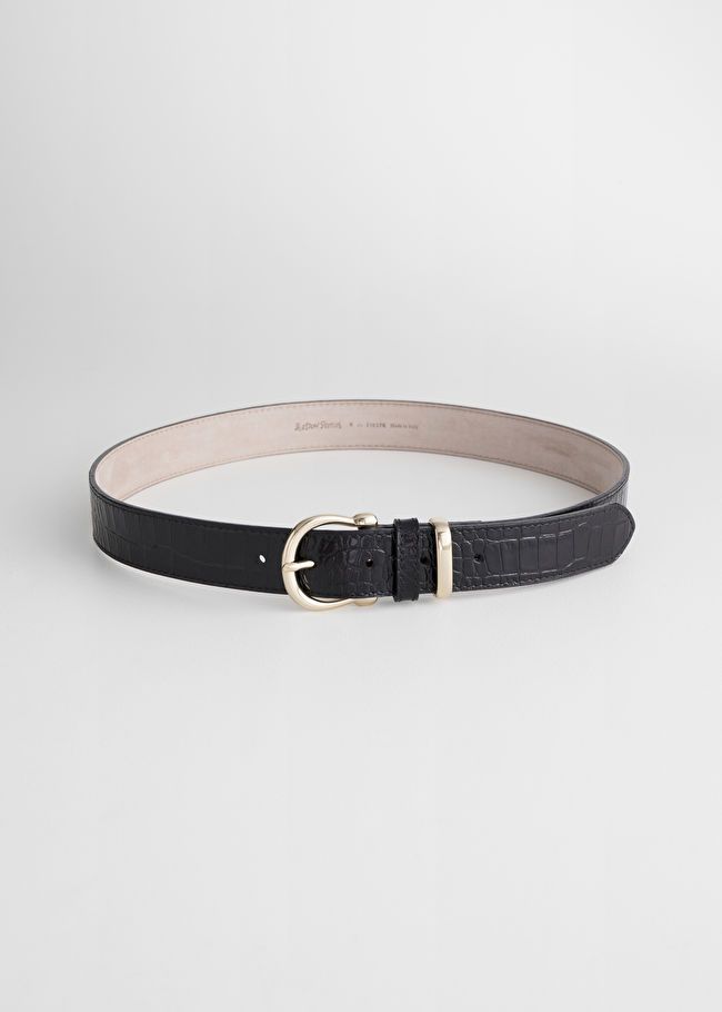 Croc Embossed Leather Belt | & Other Stories US