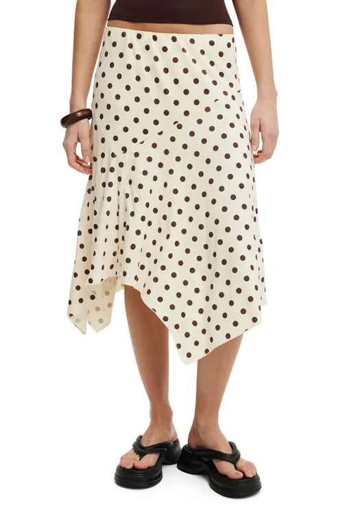 Cotton On Women's Sandy Midi Skirt in Eden Polka Dot at Nordstrom, Size Large | Nordstrom
