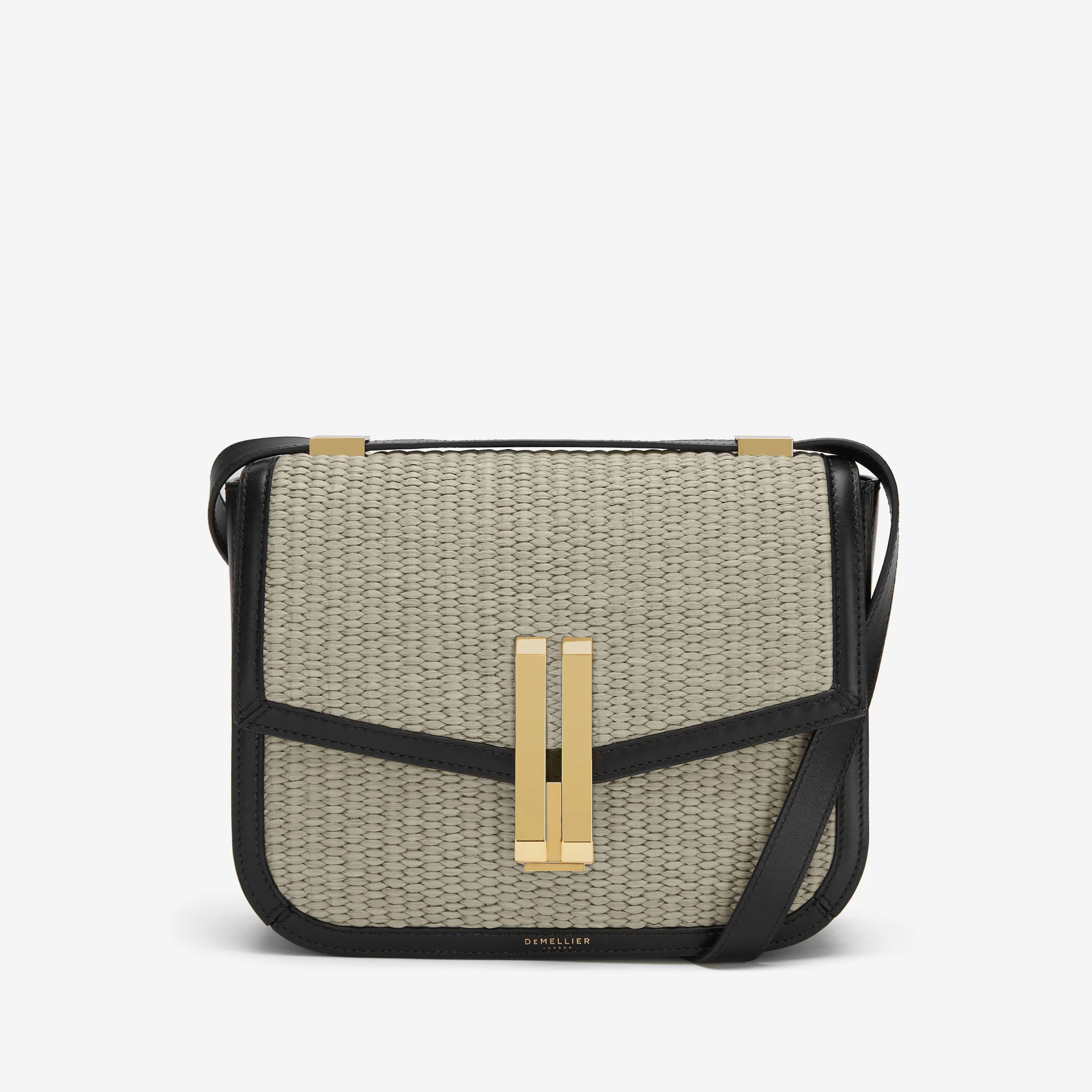 The Vancouver | Black Smooth Deep Taupe Raffia | DeMellier | DeMellier